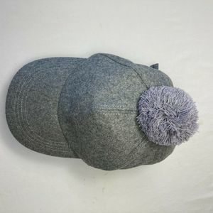 Wool Cap Hat with Pom Pom Grey New With Tags